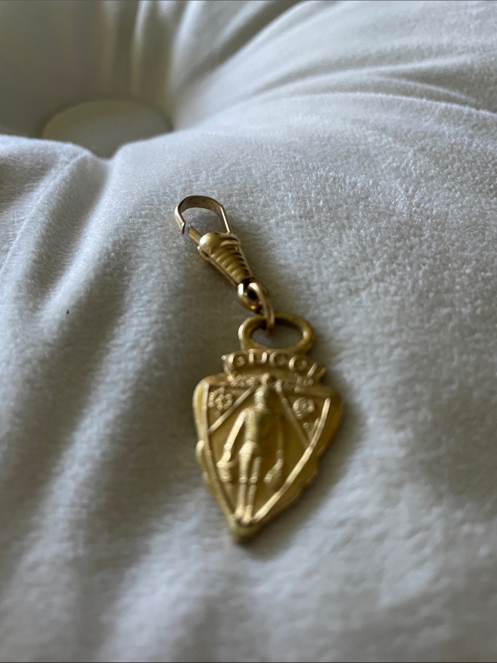 Gucci Gold-Tone Shield Charm Keyring